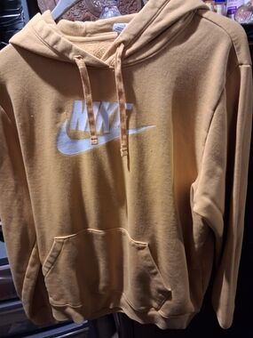 Nike Gold Pullover Hoodie with White Swoosh Logo